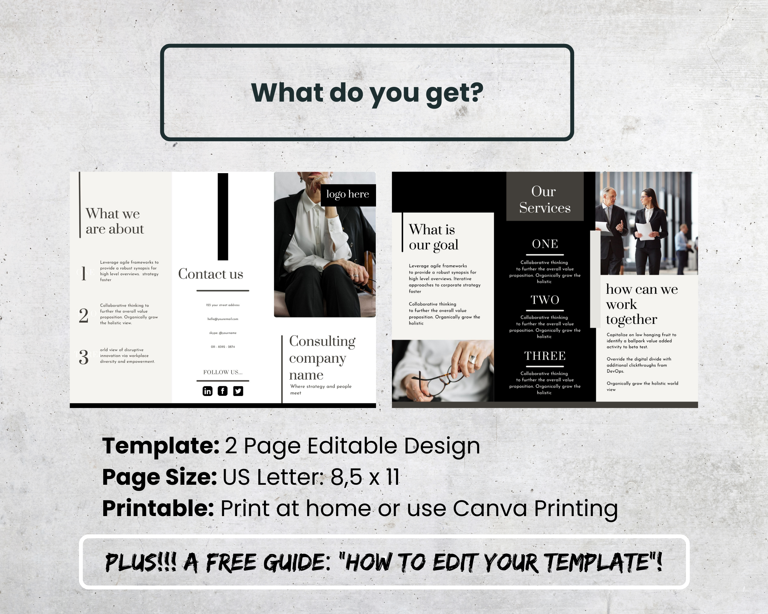 Modern Trifold Brochure Canva Template for Consultants - Image 2