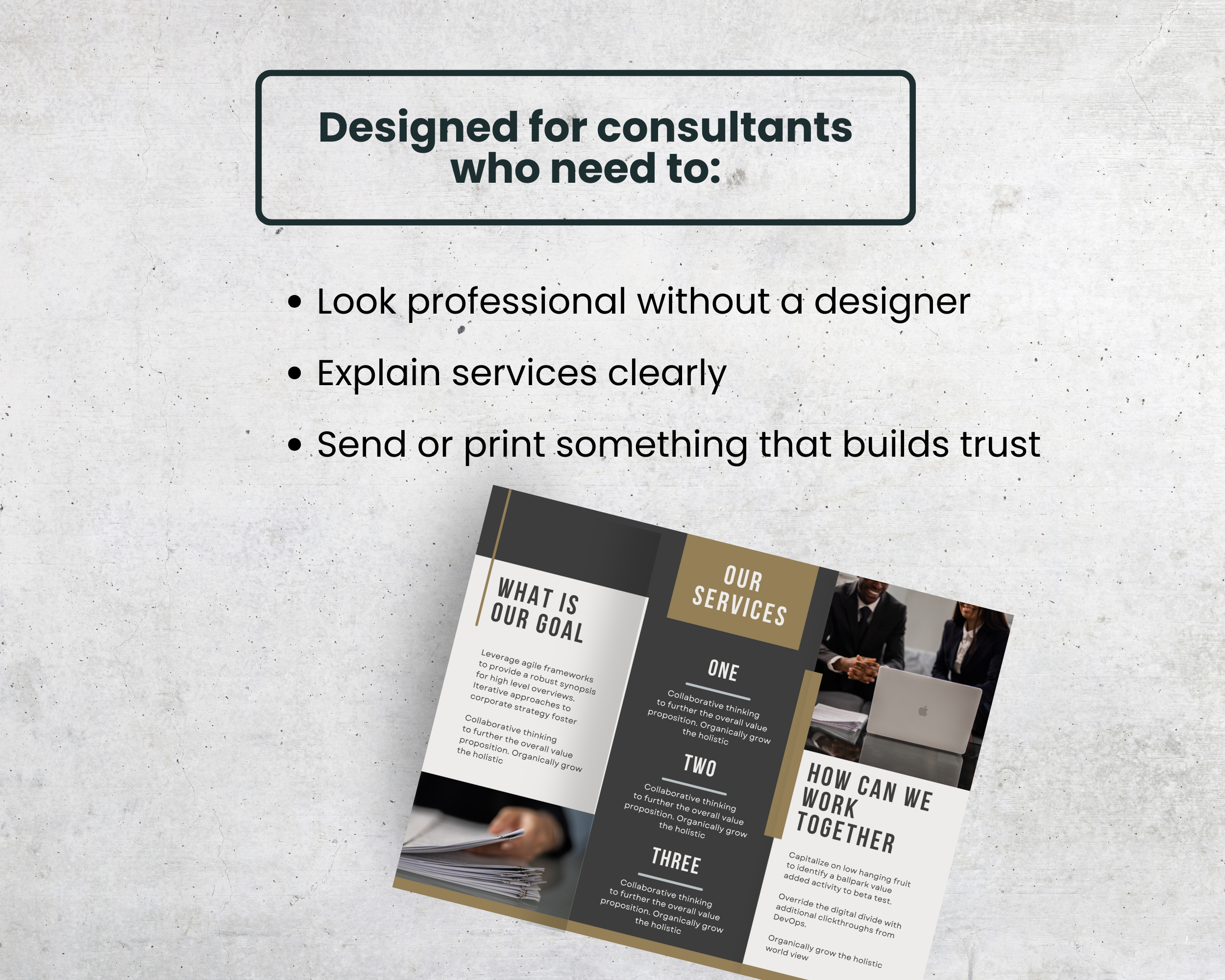 Consulting Firm Trifold Brochure Canva Template | Professional Business Marketing Brochure | US Letter - Image 2