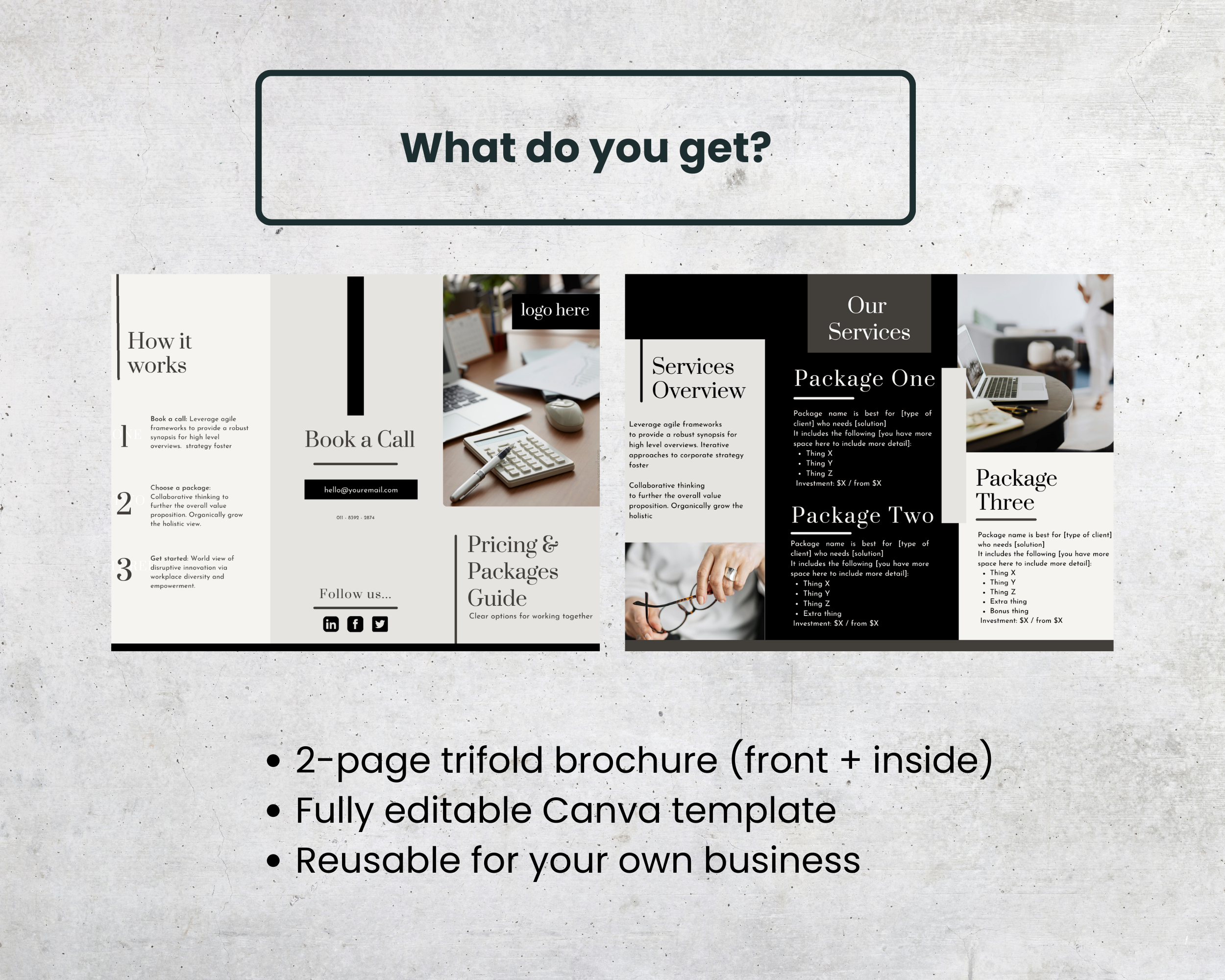 Pricing & Packages Guide Canva Template | editable services package A4 flyer (Digital Download) - Image 3